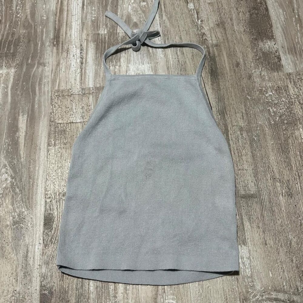 Brandy Melville Women's gray summer party boho halter top